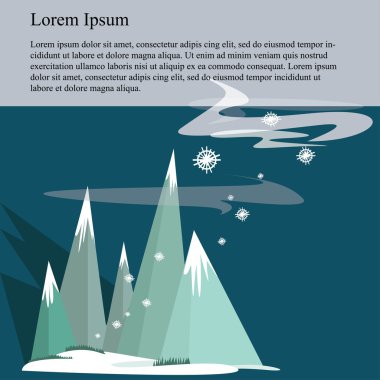 Kış manzarası. Vektör illüstrasyonu.