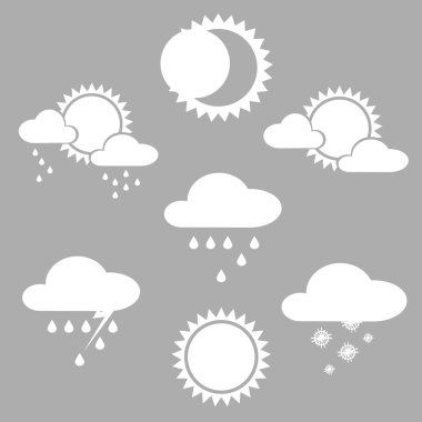 Vektörde yapılan tasarım için hava simge kümesi.