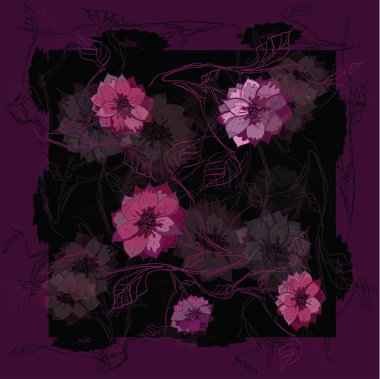 Vektör çiçek arka plan. Tasarım poster ya da giyim için.