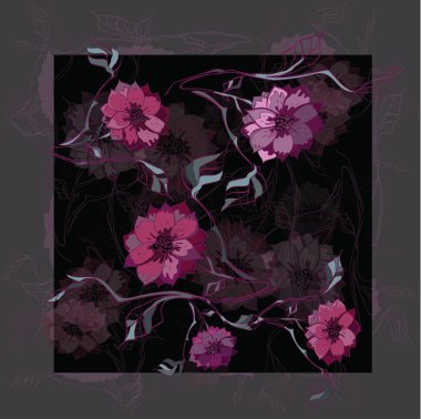 Vektör çiçek arka plan. Tasarım poster ya da giyim için.