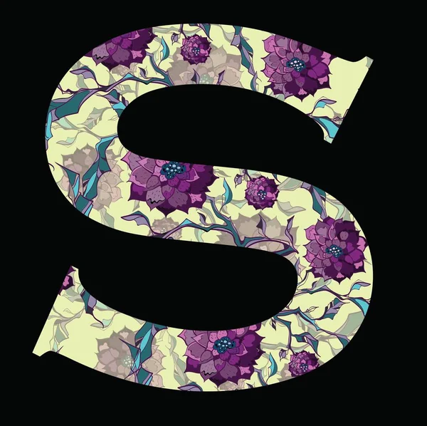 Logotipo da carta, Ícone. Design de letra floral para capa de livro, cartaz, cartão, impressão . — Vetor de Stock