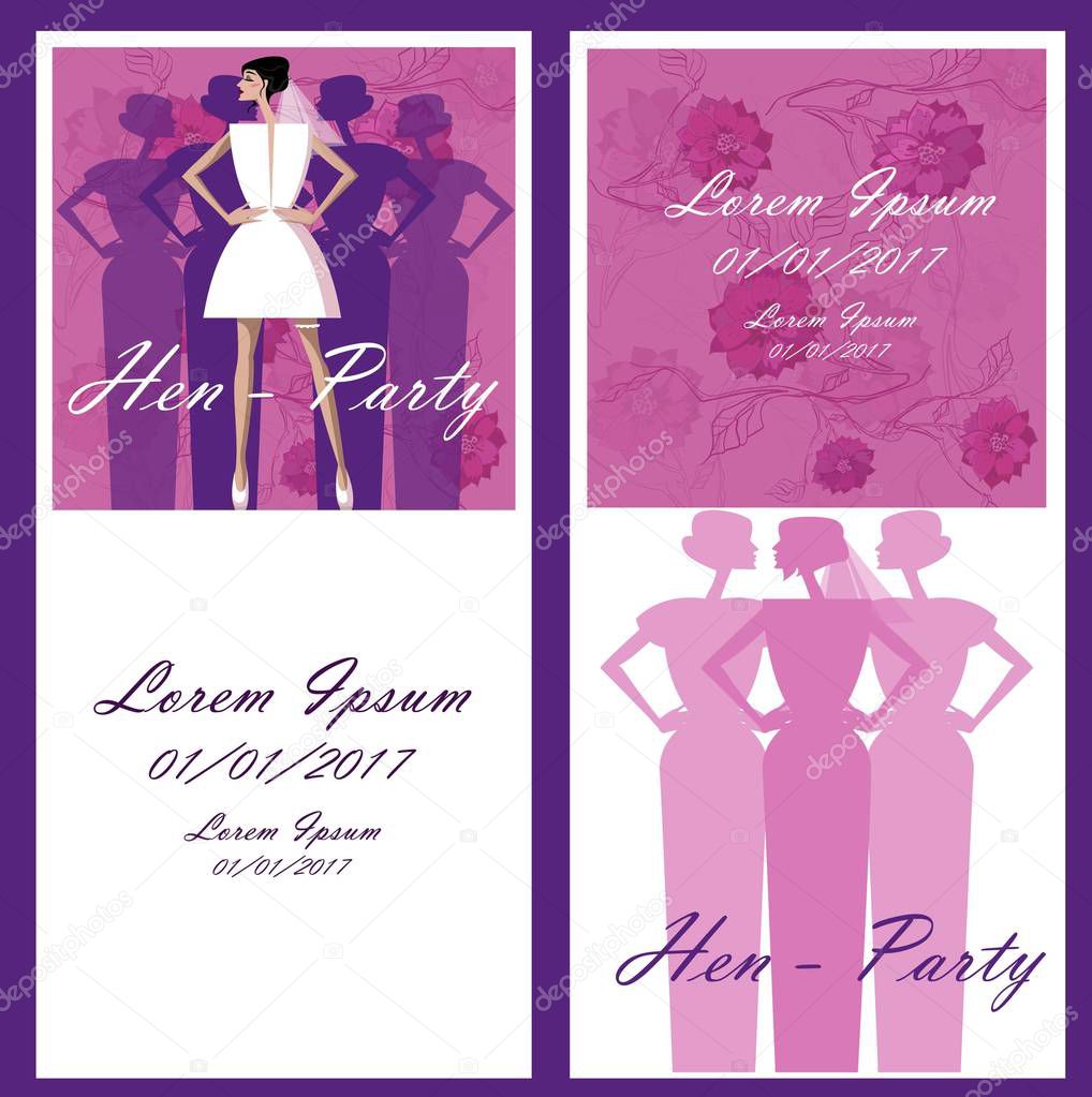 Hen Party Vector Hen Party Invite Stock Vector