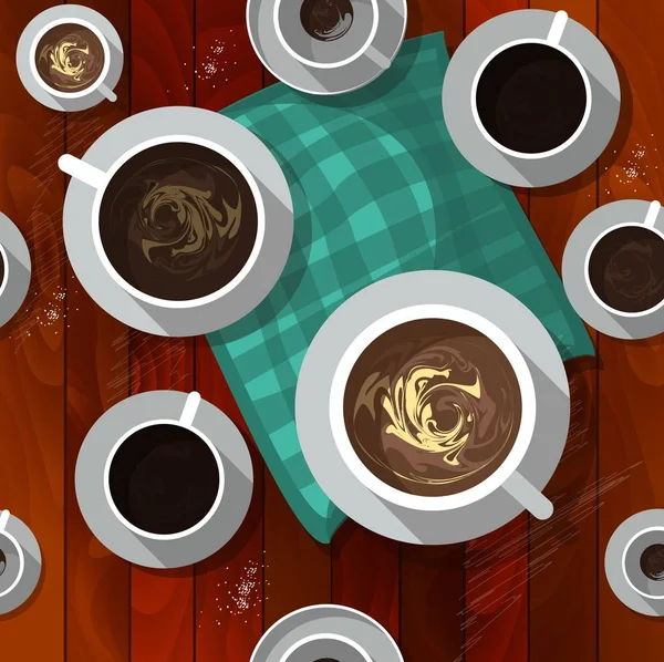Nahtlose Muster mit Kaffee. bunte Illustration des Kaffees. Menüelement für Café oder Restaurant. — Stockvektor