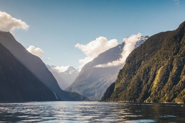 Milford Sound in fiordland national park  clipart