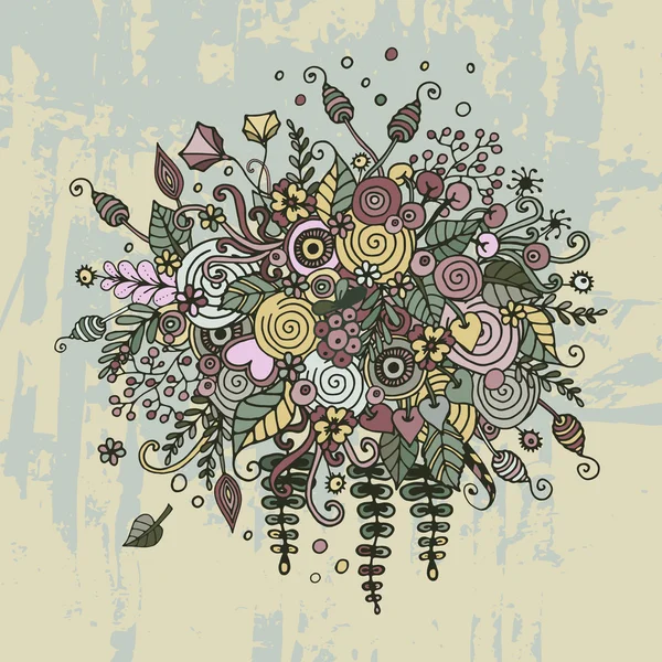 Conjunto de vectores flores en estilo doodle . — Archivo Imágenes Vectoriales