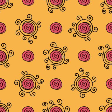 Zentangle seamless modeli el çekilmiş.