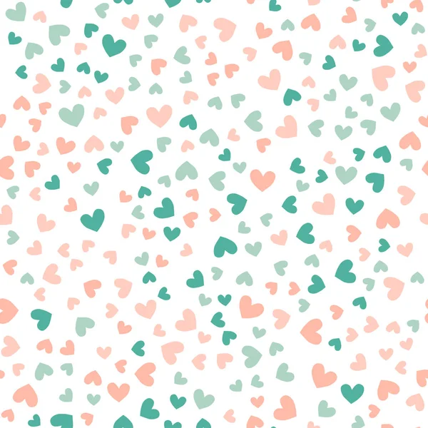 Magnifique motif romantique sans couture avec Coeurs et pois — Image vectorielle