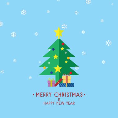 Hediyeler, Noel kartı vektör ile Noel ağacı