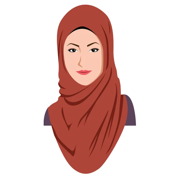 Joven chica islámica lleva Hijab — Archivo Imágenes Vectoriales