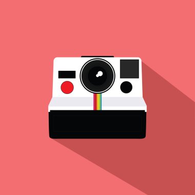 Polaroid Vintage kamera düz tasarlamak vektör