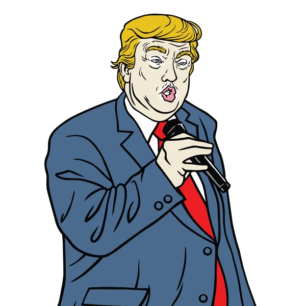 Donald Trump tecknad karikatyr porträtt — Stock vektor