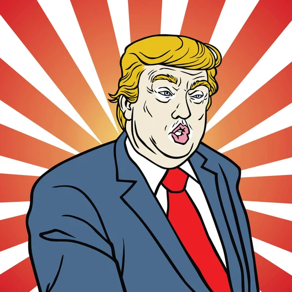 Donald Trump Pop Art Vector Poster — Vector de stock