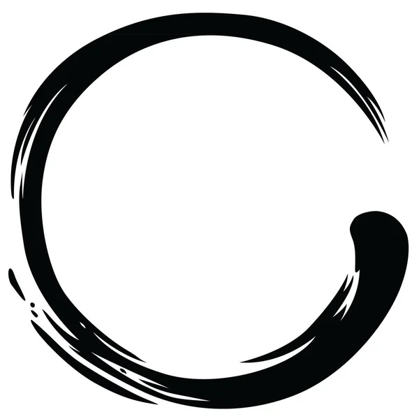 Vector de pincelada de pincelada de círculo zen — Archivo Imágenes Vectoriales
