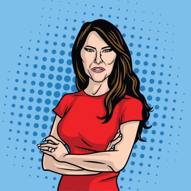 Melania koz bize First Lady Pop sanat vektör portre 