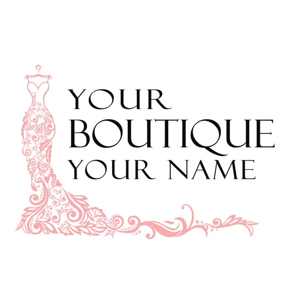 Vestido Boutique Ilustración Vector Logo — Archivo Imágenes Vectoriales