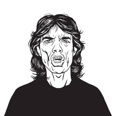 Mick Jagger Vector Portrait Drawing