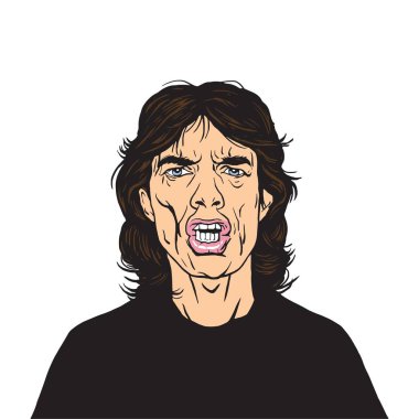 Mick Jagger vektör portre çizim