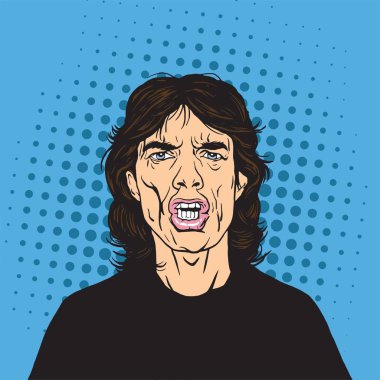 Mick Jagger Pop sanat portre vektör