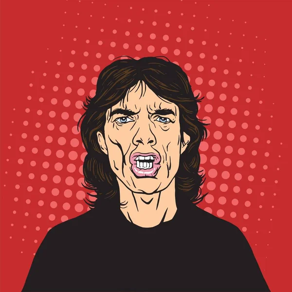 Mick Jagger Pop Art Retrato Vetor — Vetor de Stock