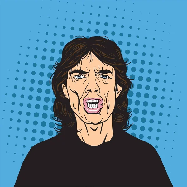 Mick Jagger Pop Art portré vektor — Stock Vector