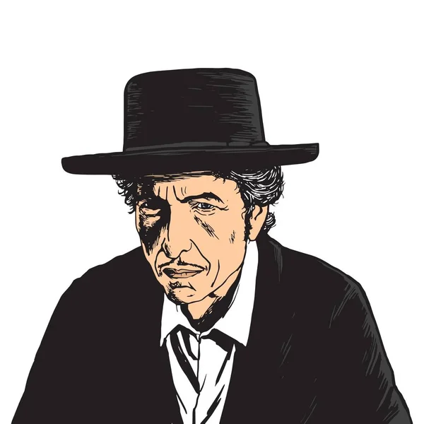 Bob Dylan διάνυσμα πορτρέτο Pop Art — Διανυσματικό Αρχείο