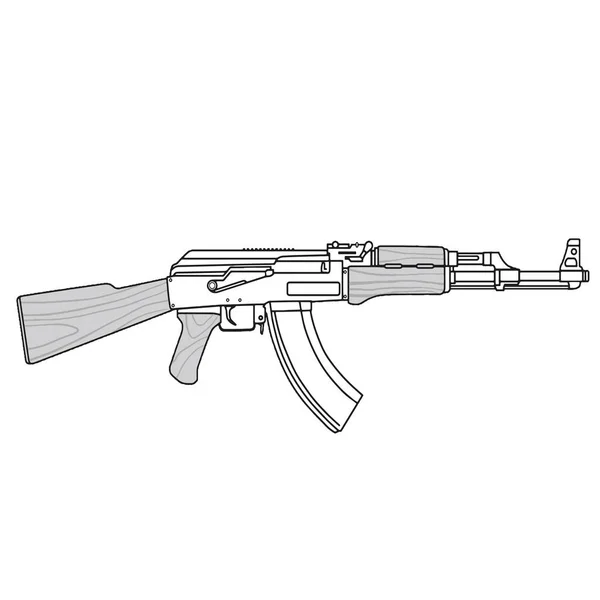 AK 47 Machine Gun Kalashnikov Illustration vectorielle — Image vectorielle