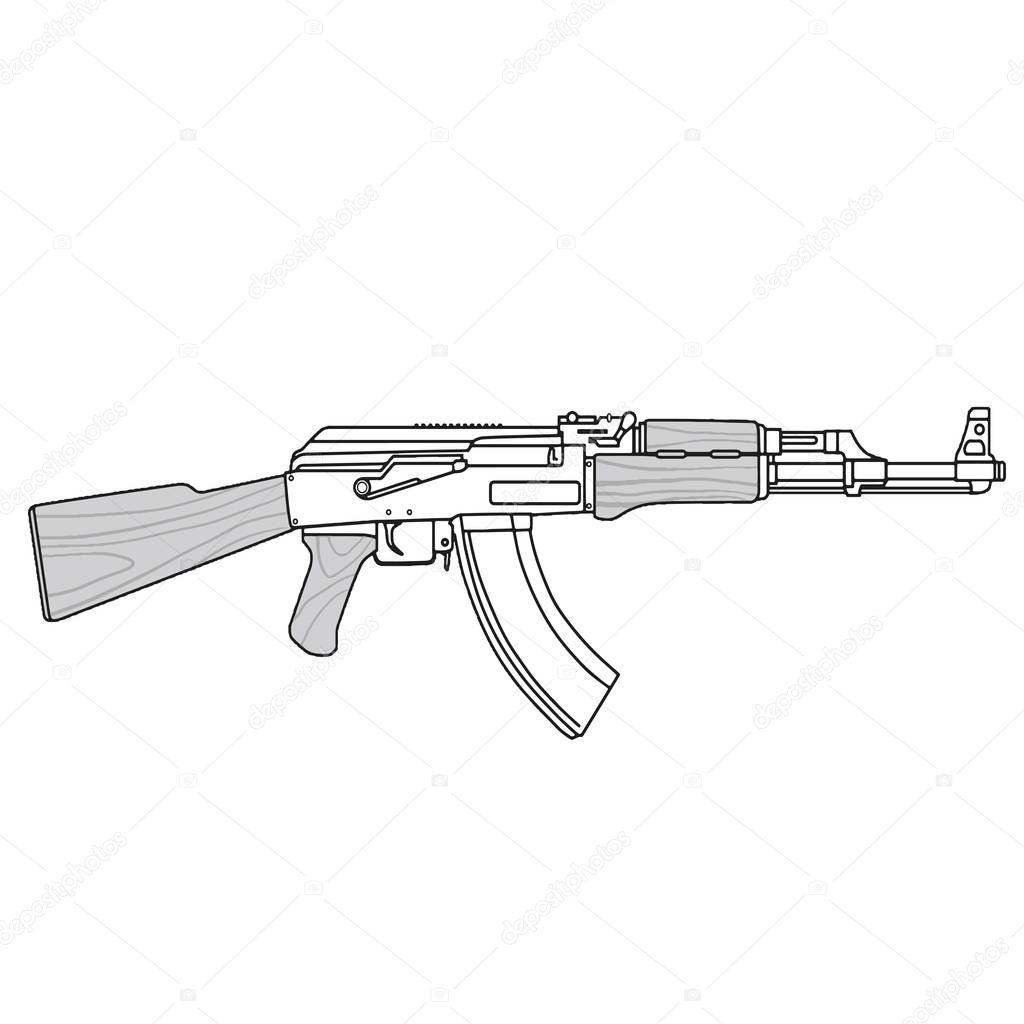 Download AK 47 machinegeweer Kalashnikov Vector Illustratie ...