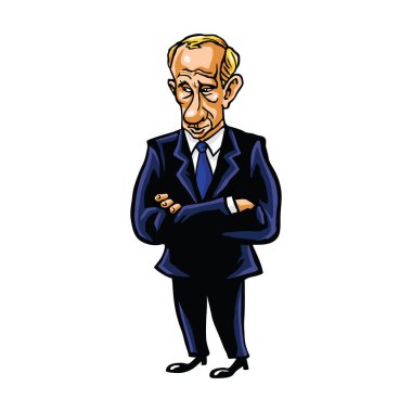 Vladimir Putin Cartoon vektör portre çizim