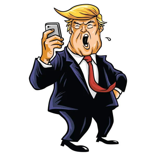 Donald Trump et les médias sociaux — Image vectorielle