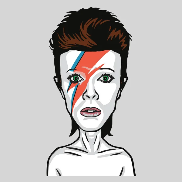 David Bowie Pop Art Vector Portrait Illustration — Stock Vector