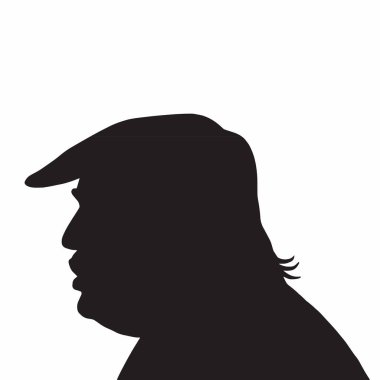45. ABD Başkanı Donald Trump Portre Silueti
