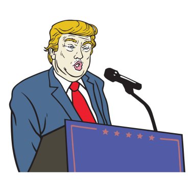 Donald Trump açılış konuşma vektör portre