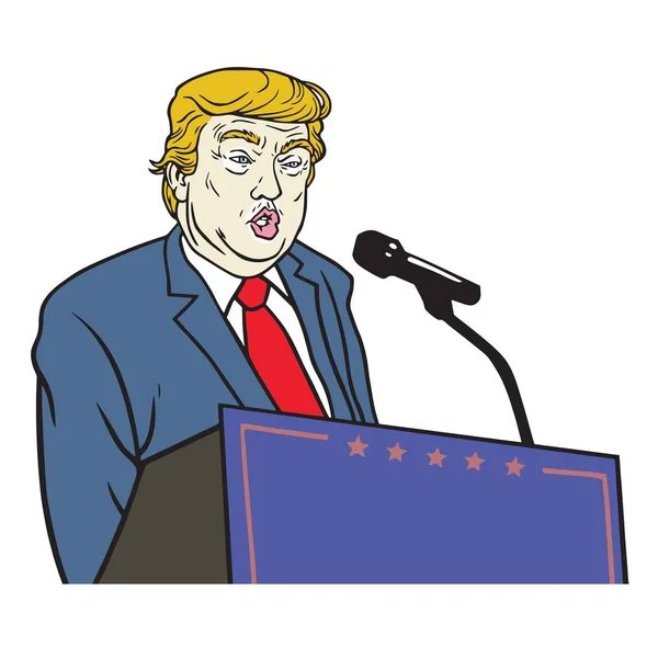 Donald Trump Beiktatási beszédében vektor portré — Stock Vector