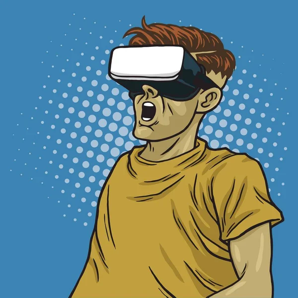 Εικονική πραγματικότητα Μασκα γυαλιά ρετρό επιστημονικής φαντασίας — Διανυσματικό Αρχείο