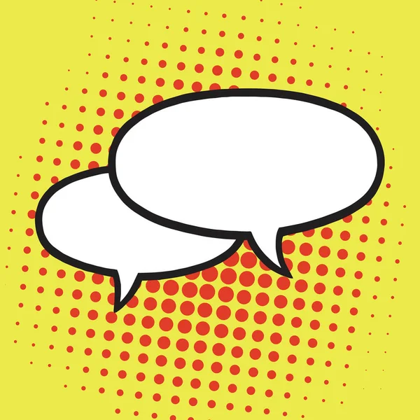 Chat Speech Balloons or Bubbles Pop Art Vector Illustration Icon. Yellow Background Template — Stock Vector