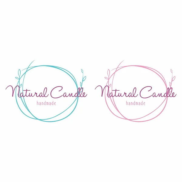 Conjunto de Logo para Belleza y Cosméticos. Vela hecha a mano Spa Logo Vector ilustraciones para el diseño gráfico y web, para productos naturales y orgánicos, Vida sana, Cuidado de la belleza . — Archivo Imágenes Vectoriales