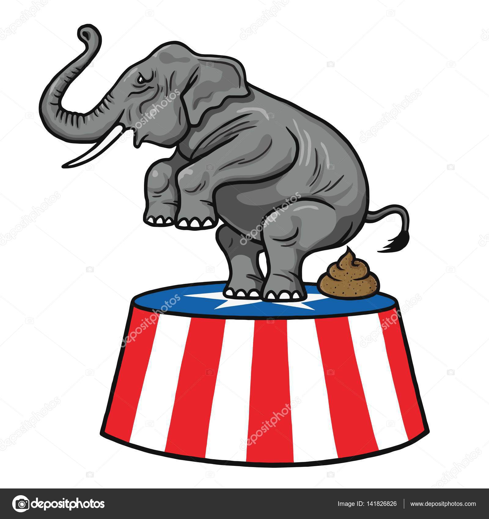 美国共和党共和党大象矢量卡通插图图库矢量图©doddis 141826826, image size:963x1024