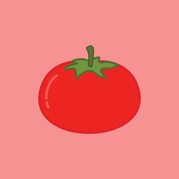 Pomodoro frutta vettoriale illustrazione Design piatto — Vettoriale Stock