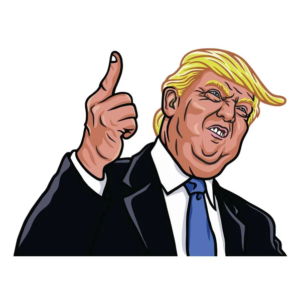 Donald Trump Vector Portrait Illustration. The 45th President of the United States — Stock Vector