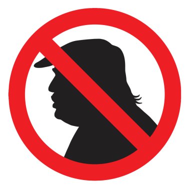 Başkan Donald Trump siluet işareti anti. Vektör simge tasarlamak