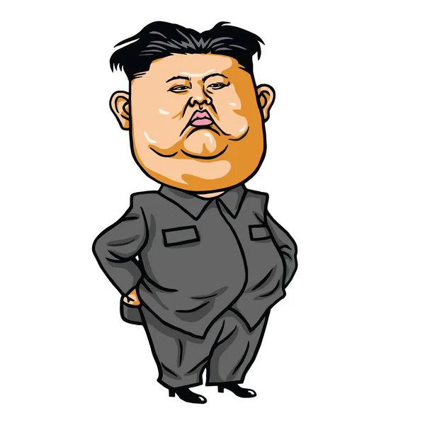 Kim Jong-un Cartoon Vector Illustration — Stock Vector