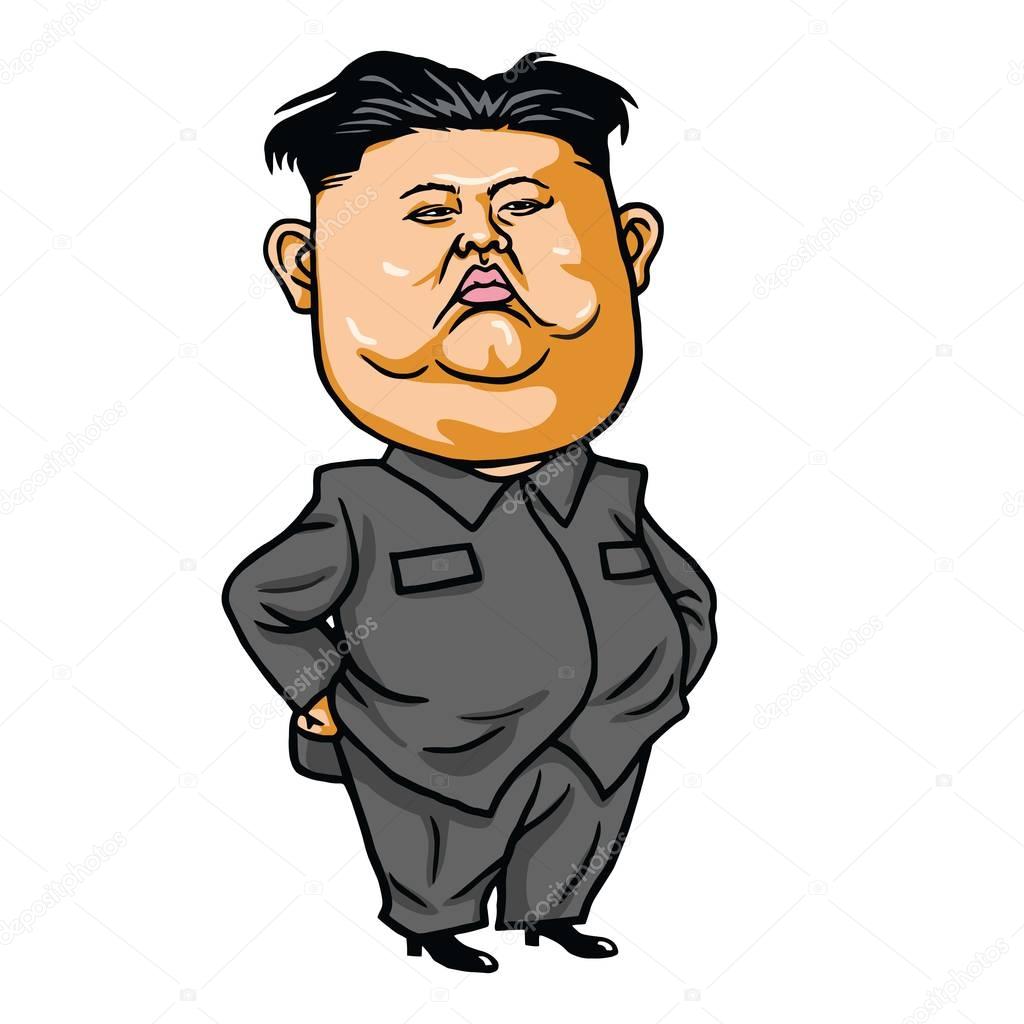 Kim Jong-un Cartoon vectorillustratie — Stockvector ...