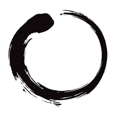  Zen Circle Brush Black Ink Vector Illustration  clipart