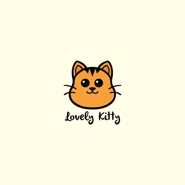 Kitty encantadora, diseño lindo del vector del logotipo del gato — Vector de stock