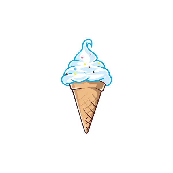 Dondurma. İtalyan dondurma. Logo vektör tasarım şablonu — Stok Vektör