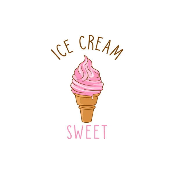 Γλυκό με παγωτό διανυσματικό σχέδιο, εικονογράφηση — Διανυσματικό Αρχείο