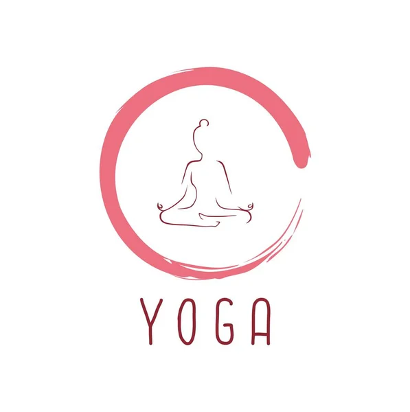 Logo yoga con Zen Vector Design — Vettoriale Stock