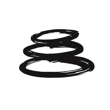 Zen taşlar mürekkep fırça vektör