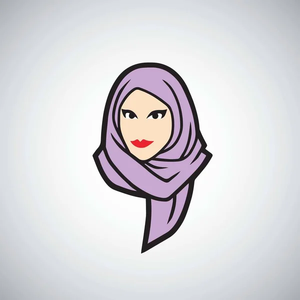 Hijab logotyp formgivningsmall vektor Illustration — Stock vektor