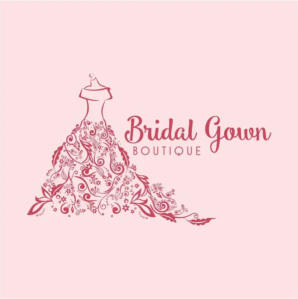 beautiful bridal wedding gown shop logo 7892896 Vector Art at Vecteezy